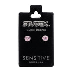 Load image into Gallery viewer, 5MM Cubic Zirconia Pink Allergy-Free Stainless Steel Ear Studs
