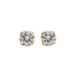 Load image into Gallery viewer, 7MM Cubic Zirconia 24K Pure Gold Plated Ear Studs
