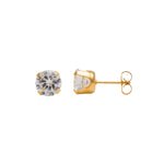 Load image into Gallery viewer, 7MM Cubic Zirconia 24K Pure Gold Plated Ear Studs
