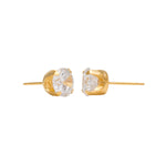 Load image into Gallery viewer, 7MM Cubic Zirconia 24K Pure Gold Plated Ear Studs

