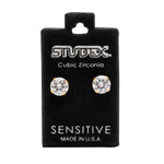 Load image into Gallery viewer, 7MM Cubic Zirconia 24K Pure Gold Plated Ear Studs
