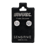 Load image into Gallery viewer, 7MM Cubic Zirconia Allergy-Free Stainless Steel Ear Studs
