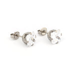 Load image into Gallery viewer, 7*7MM Cubic Zirconia Princess Cut Allergy-Free Stainless Steel Ear Studs
