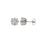 Load image into Gallery viewer, 7*7MM Cubic Zirconia Princess Cut Allergy-Free Stainless Steel Ear Studs

