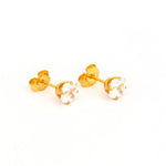 Load image into Gallery viewer, 5*5MM Cubic Zirconia Princess Cut 24K Pure Gold Plated Ear Studs
