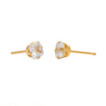 Load image into Gallery viewer, 5*5MM Cubic Zirconia Princess Cut 24K Pure Gold Plated Ear Studs
