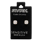 Load image into Gallery viewer, 5*5MM Cubic Zirconia Princess Cut 24K Pure Gold Plated Ear Studs
