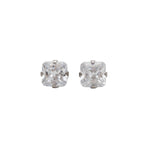 Load image into Gallery viewer, 5*5MM Cubic Zirconia Princess Cut Allergy-Free Stainless Steel Ear Studs
