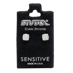 Load image into Gallery viewer, 5*5MM Cubic Zirconia Princess Cut Allergy-Free Stainless Steel Ear Studs
