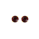 Load image into Gallery viewer, 5MM January Garnet 24K Pure Gold Plated Ear Studs
