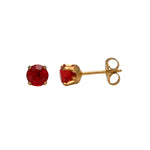 Load image into Gallery viewer, 5MM January Garnet 24K Pure Gold Plated Ear Studs
