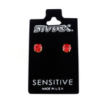 Load image into Gallery viewer, 5MM January Garnet 24K Pure Gold Plated Ear Studs

