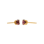 Load image into Gallery viewer, 5MM February Amethyst 24K Pure Gold Plated Ear Studs
