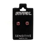 Load image into Gallery viewer, 5MM February Amethyst 24K Pure Gold Plated Ear Studs
