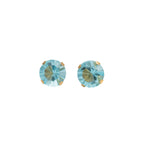 Load image into Gallery viewer, 5MM March Aquamarine 24K Pure Gold Plated Ear Studs
