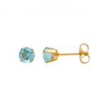 Load image into Gallery viewer, 5MM March Aquamarine 24K Pure Gold Plated Ear Studs

