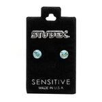 Load image into Gallery viewer, 5MM March Aquamarine 24K Pure Gold Plated Ear Studs
