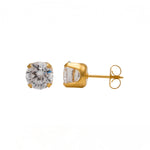 Load image into Gallery viewer, 5MM April Crystal 24K Pure Gold Plated Ear Studs

