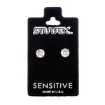 Load image into Gallery viewer, 5MM April Crystal 24K Pure Gold Plated Ear Studs
