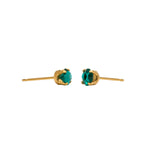 Load image into Gallery viewer, 5MM May Emerald 24K Pure Gold Plated Ear Studs
