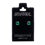 Load image into Gallery viewer, 5MM May Emerald 24K Pure Gold Plated Ear Studs

