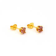 5MM June Alexandar 24K Pure Gold Plated Ear Studs