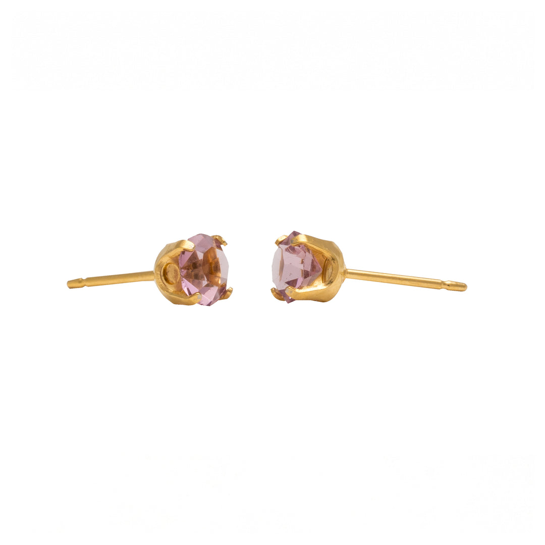 5MM June Alexandar 24K Pure Gold Plated Ear Studs