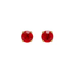 Load image into Gallery viewer, 5MM July Ruby 24K Pure Gold Plated Ear Studs
