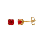 Load image into Gallery viewer, 5MM July Ruby 24K Pure Gold Plated Ear Studs
