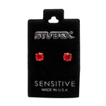 Load image into Gallery viewer, 5MM July Ruby 24K Pure Gold Plated Ear Studs
