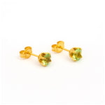 Load image into Gallery viewer, 5MM August Peridot 24K Pure Gold Plated Ear Studs
