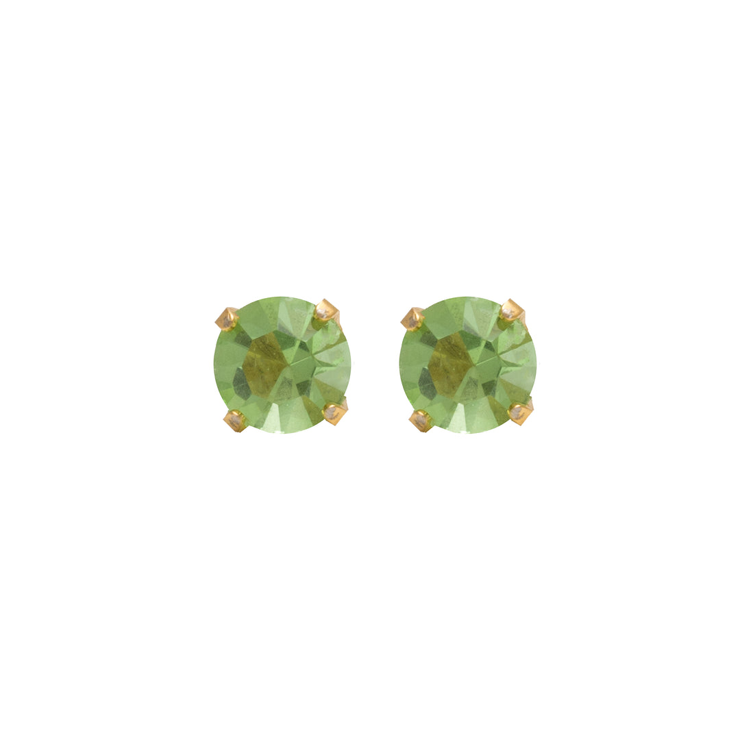 5MM August Peridot 24K Pure Gold Plated Ear Studs