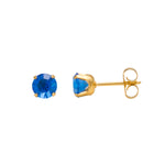 Load image into Gallery viewer, 5MM September - Sapphire 24K Pure Gold Plated Ear Studs
