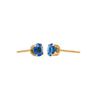 Load image into Gallery viewer, 5MM September - Sapphire 24K Pure Gold Plated Ear Studs
