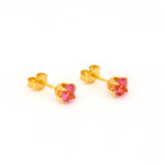Load image into Gallery viewer, 5MM Oct Rose 24K Pure Gold Plated Ear Studs
