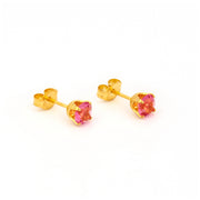 5MM Oct Rose 24K Pure Gold Plated Ear Studs