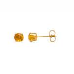 Load image into Gallery viewer, 5MM November Topaz 24K Pure Gold Plated Ear Studs
