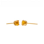 Load image into Gallery viewer, 5MM November Topaz 24K Pure Gold Plated Ear Studs
