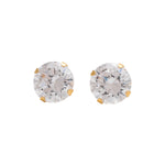 Load image into Gallery viewer, 8MM Cubic Zirconia 24K Pure Gold Plated Ear Studs
