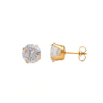 Load image into Gallery viewer, 8MM Cubic Zirconia 24K Pure Gold Plated Ear Studs
