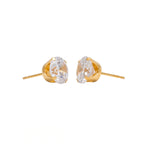 Load image into Gallery viewer, 8MM Cubic Zirconia 24K Pure Gold Plated Ear Studs
