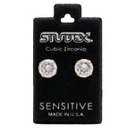 Load image into Gallery viewer, 8MM Cubic Zirconia 24K Pure Gold Plated Ear Studs
