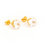 Load image into Gallery viewer, 8*8MM Cubic Zirconia Princess Cut 24K Pure Gold Plated Ear Studs
