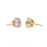 Load image into Gallery viewer, 8*8MM Cubic Zirconia Princess Cut 24K Pure Gold Plated Ear Studs

