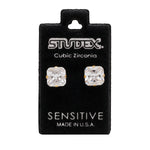 Load image into Gallery viewer, 8*8MM Cubic Zirconia Princess Cut 24K Pure Gold Plated Ear Studs
