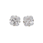 Load image into Gallery viewer, 8*8MM Cubic Zirconia Princess Cut Allergy-Free Stainless Steel Ear Studs
