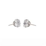Load image into Gallery viewer, 8*8MM Cubic Zirconia Princess Cut Allergy-Free Stainless Steel Ear Studs
