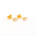 Load image into Gallery viewer, 5*3MM Cubic Zirconia 24K Pure Gold Plated Ear Studs
