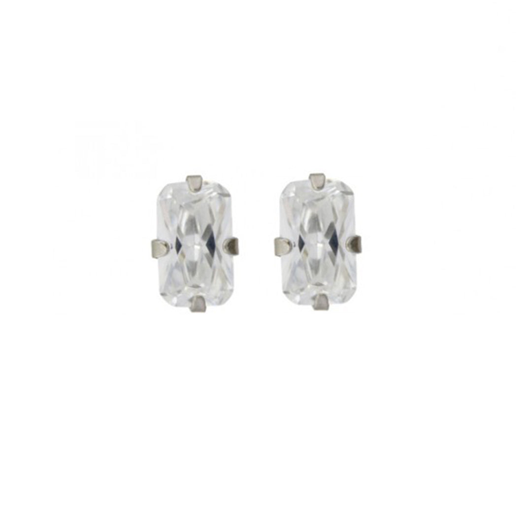 5*3MM Cubic Zirconia Allergy-Free Stainless Steel Ear Studs