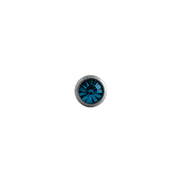 Body Jewellery Barbell Blue Zircon Stainless Steel 14G 5/8 Tongue Studs